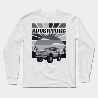 Vintage black and white adventure travel design Long Sleeve T-Shirt